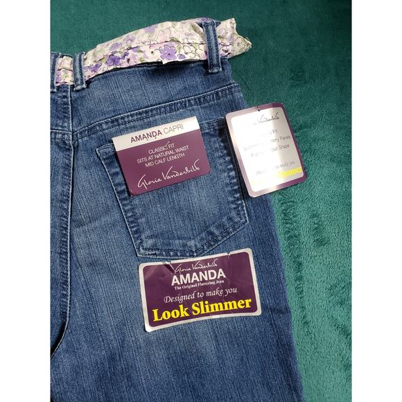 Gloria Vanderbilt Jeans Size 10 Womens Blue Pants Stretch Belted Cuff Capri NWT - Picture 14 of 16